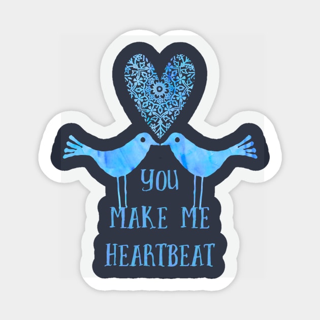 Heartbeat birds blue Sticker by LebensART